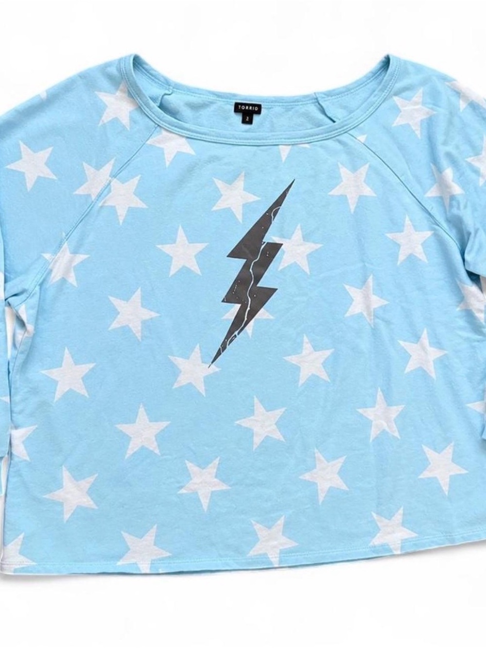 Torrid Blue Star & Lightning Bolt Long Sleeve Top Size 2 / 2X